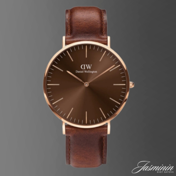 Daniel Wellington DW00100627 muški sat sa satenskim brojčanikom i kožnim kaišem